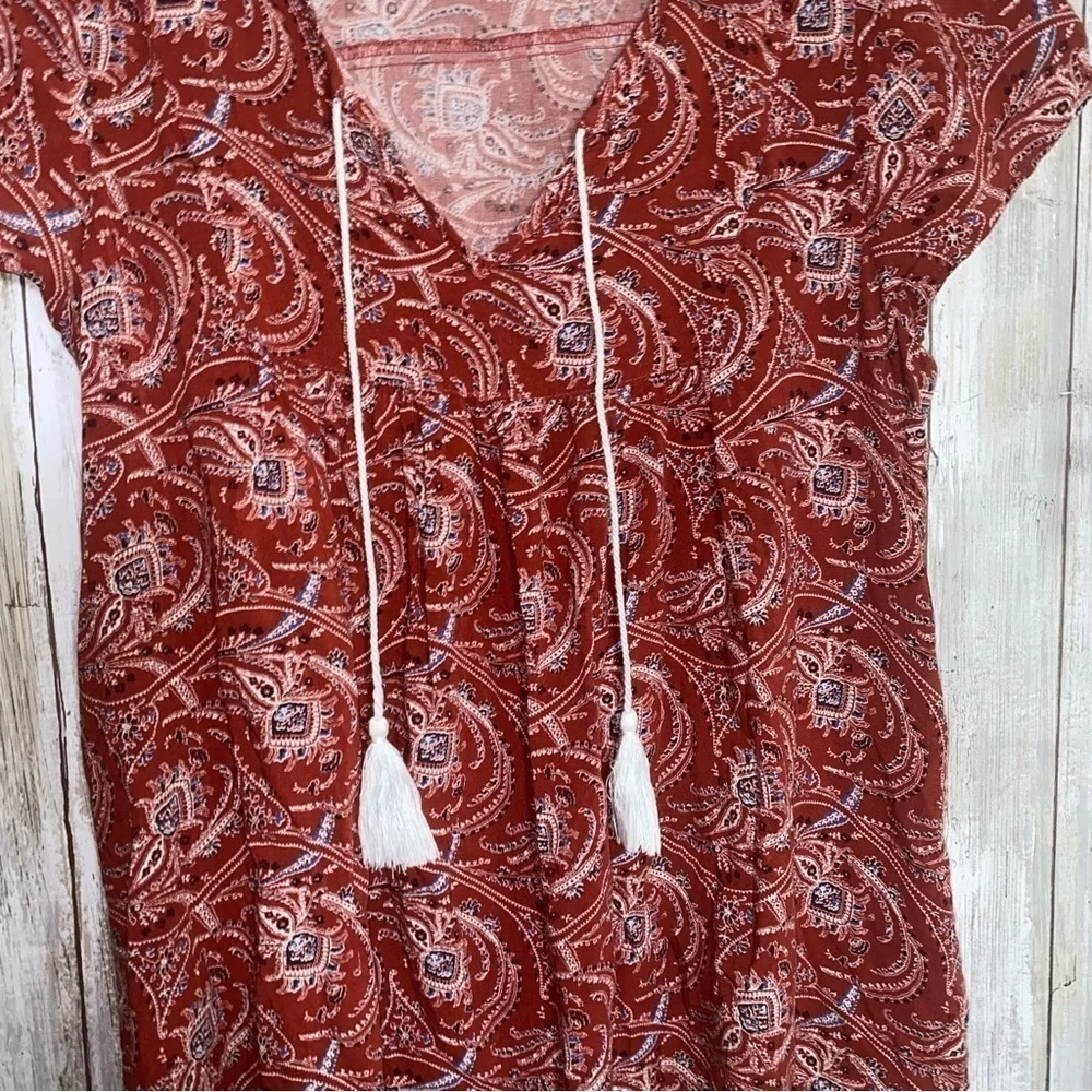 Abererombie Red Bandana Print Blouse - Picture 3 of 5